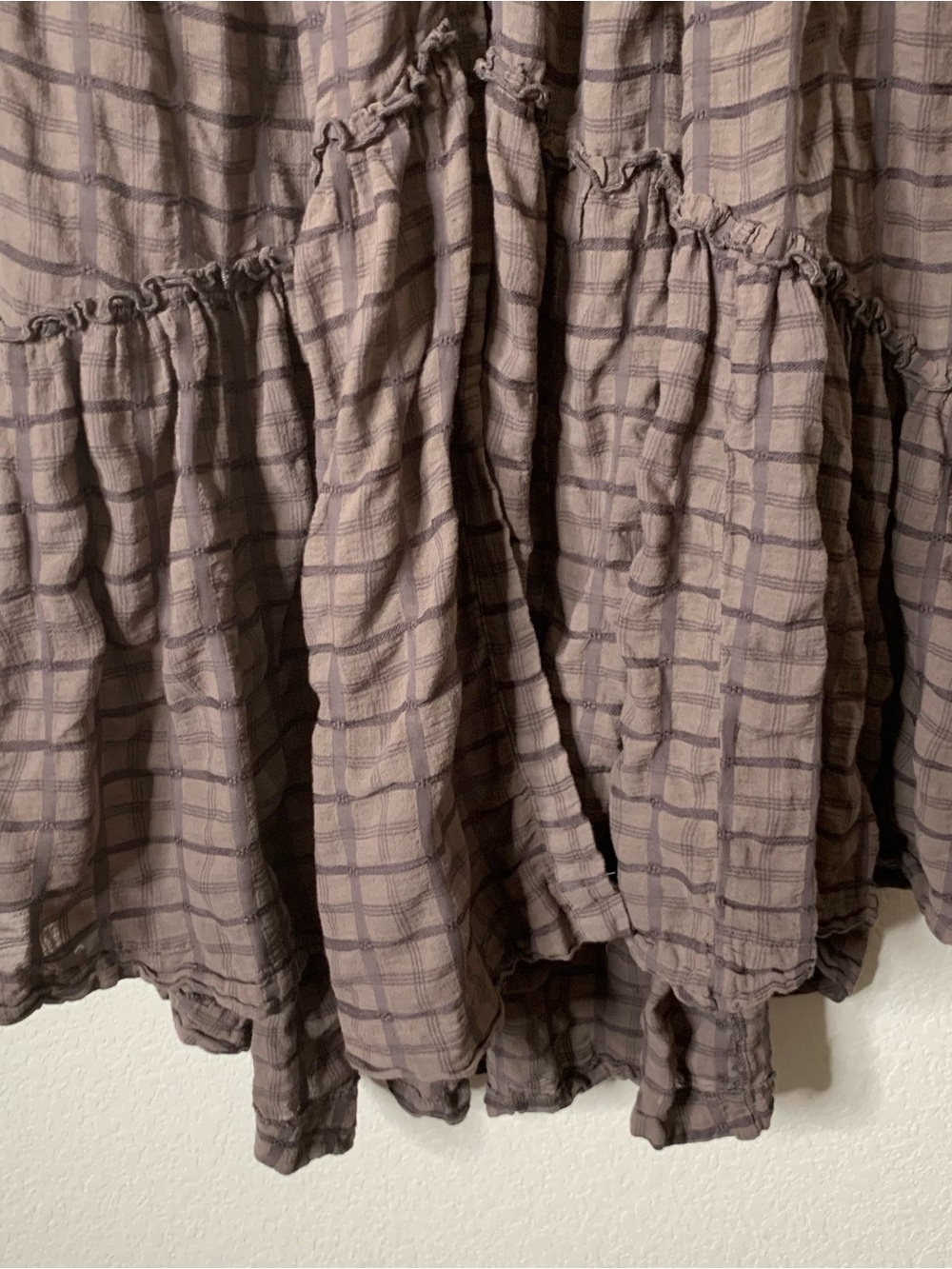 Free People Womens Brown Edie Plaid Long sleeve oversized Maxi Dress S - Picture 3 of 12